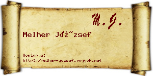 Melher József névjegykártya